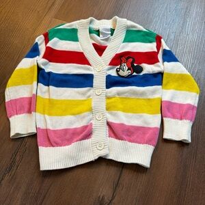 Target X Disney Minnie Mouse cardigan rainbow striped toddler girls 2T
